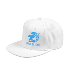 Embroidered Blue Flame Snapback Hat — Bill Threads Logo