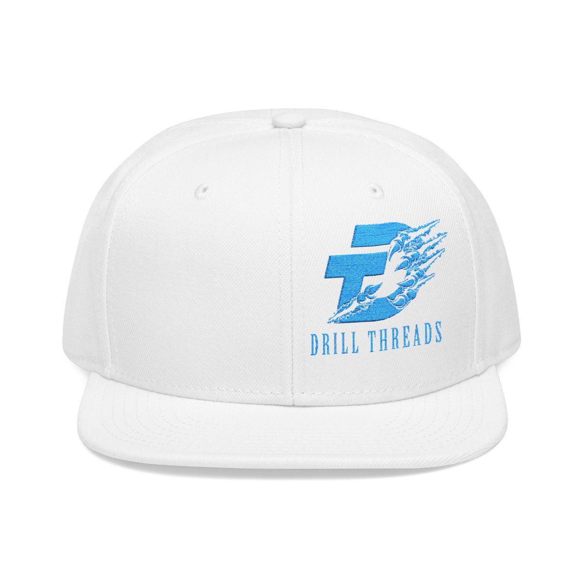 Embroidered Blue Flame Snapback Hat — Bill Threads Logo